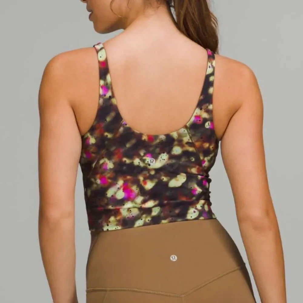 Women Lululemon Align Tank Top A/B Cup Soft Focus Splatter Green Multi Size 8